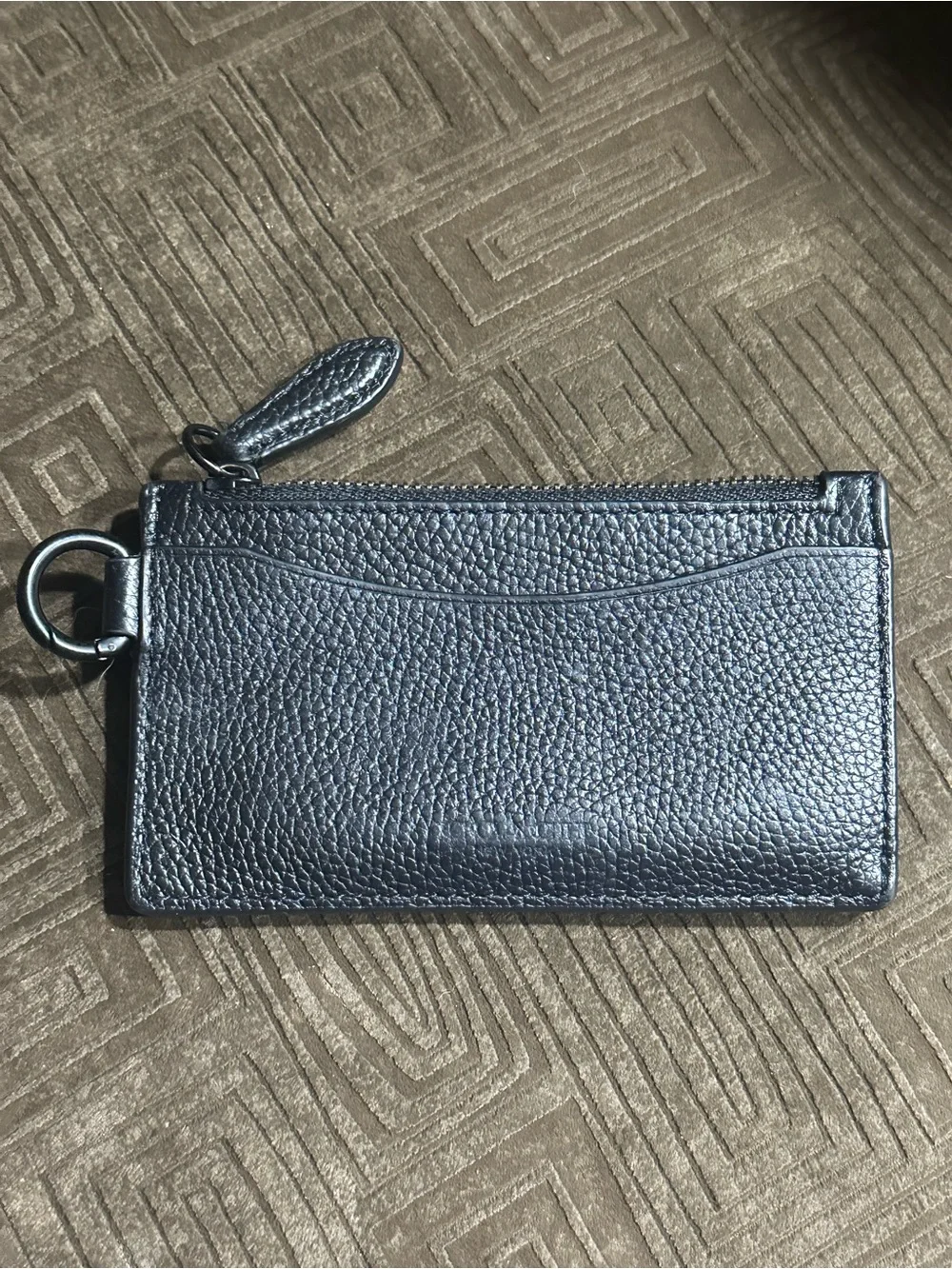 Coach Zip Card Case in Black Leather